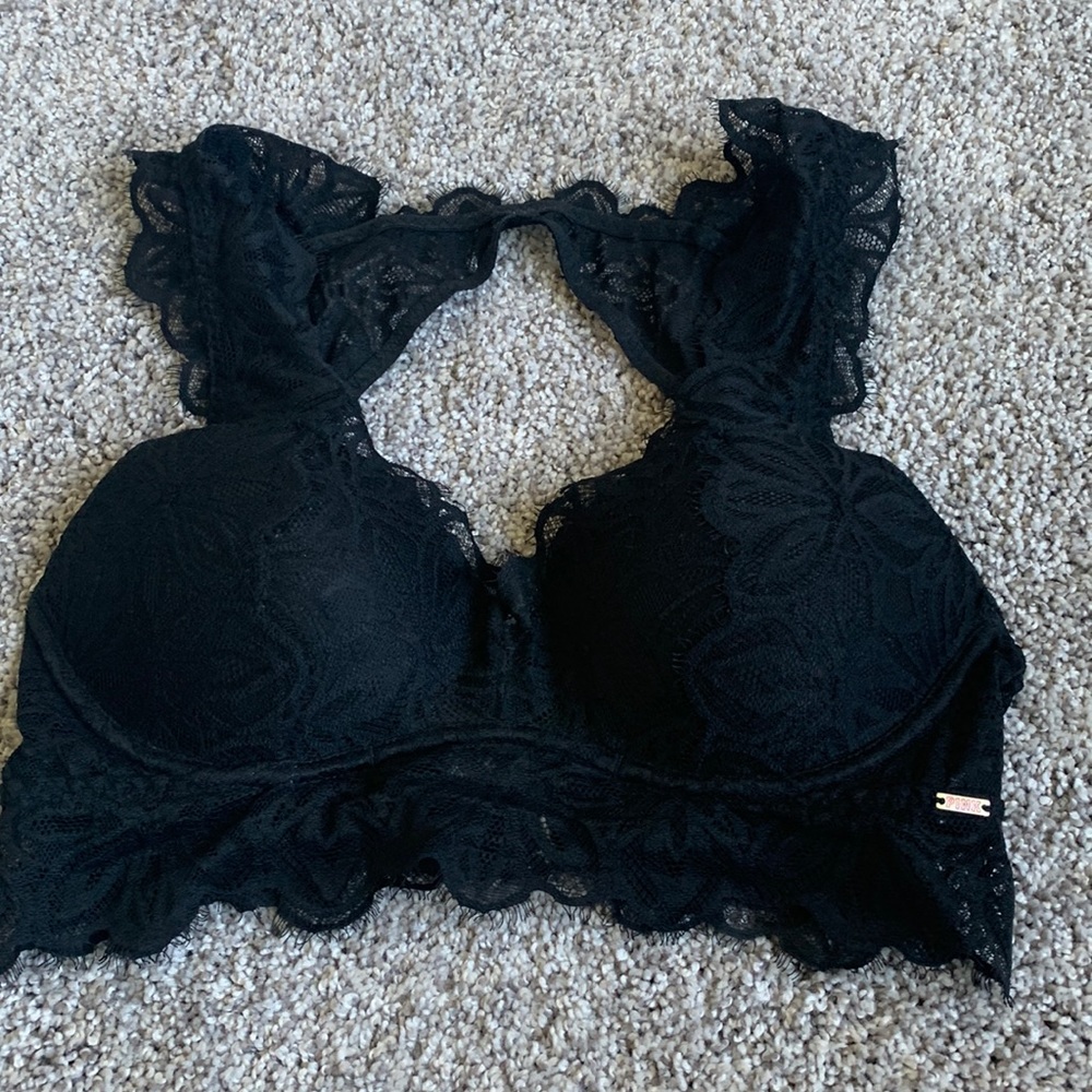 PINK Black Lace Bra